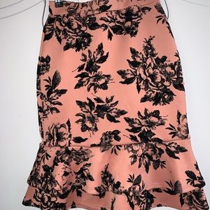 Floral high waste skirt